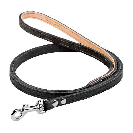 Повідець "CoLLaR" одинарний непрошитий (ширина 8мм, довжина 122см) чорний Коломыя