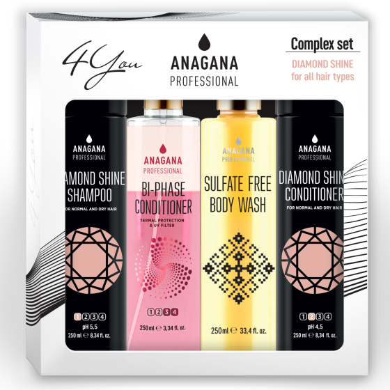 Набір 4YOU "Діамантовий блиск" для всіх типів волосся ANAGANA 4х250 мл Київ