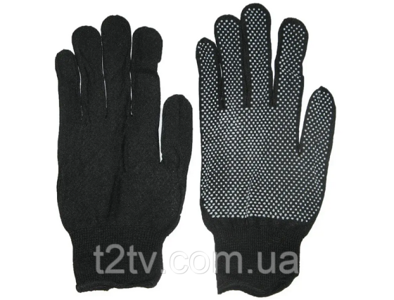 Рукавички робочі 183 сині (чорні/сірі) з крапками (пара) Вінниця