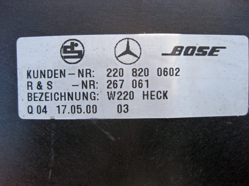 Mercedes-Benz  A2208200602 Аудіо динамік на задній полиці BOSE S-Class W220 Одесса - изображение 3