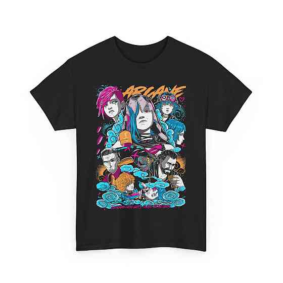 Футболка для мальчика аниме Джинкс Аркане Джапанесе Аниме оверсайз (рост от 165 до 180 ) Черний AnimeJ0369m Днепр
