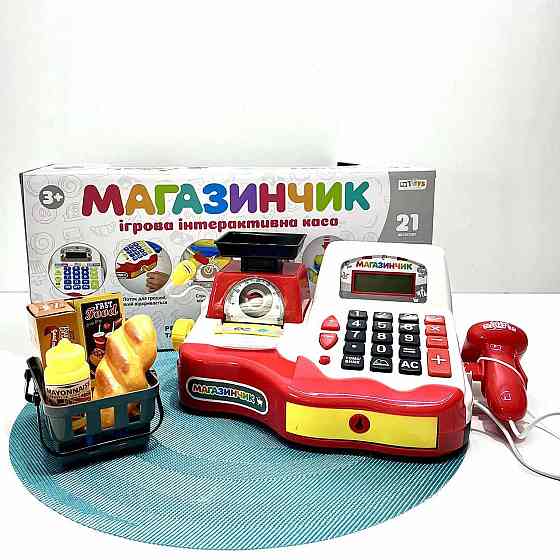 Дитячий ігровий касовий апарат Limo Toy з продуктами вагами Червоний (7162-1 UA) Чернигов