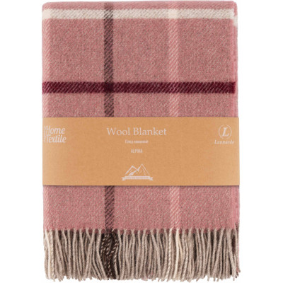 Плед Ardesto Leonardo Alpina 100% шерсть, розовый 140x200 см (ART0701LM) Винница - изображение 1