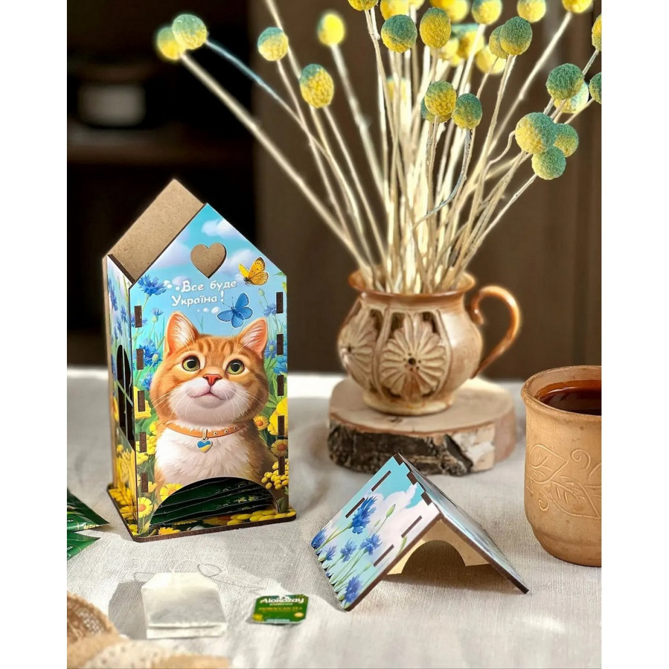 Чайний будиночок "Рудий котик" Ubumblebees (ПСФ156) PSF156 дерев'яний Вінниця - фото 4