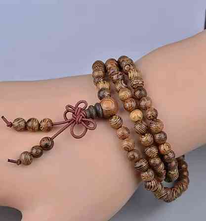 Буддійський браслет з натурального сандалового дерева, 108 намистин, 6 мм. Київ