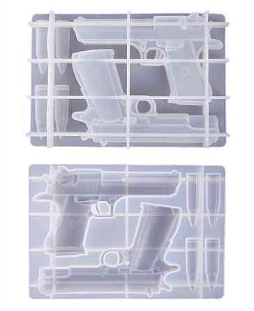 Молд силиконовый Пистолеты и патроны 175 на 120 мм серый Киев