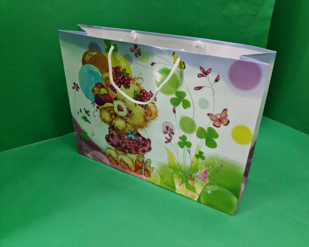 Бумажный большой горизонтальный пакет  36/22/10(артBG-066) (12 шт) Харьков - изображение 1