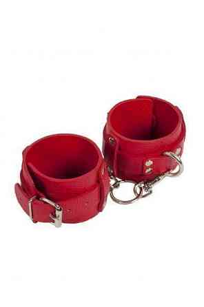 Наручники Leather Dominant Hand Cuffs, Red Sex Aura Київ