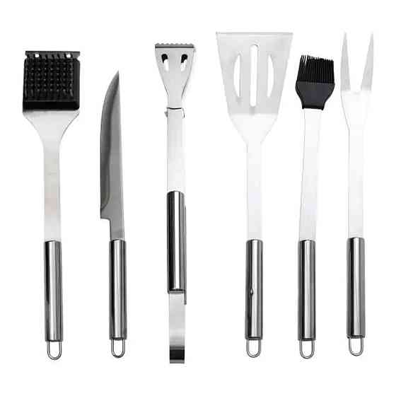 Lugi Набір аксесуарів для барбекю, мангала, гриля 6 предметів 40х10х5 см мангальне приладдя HP- Коломыя