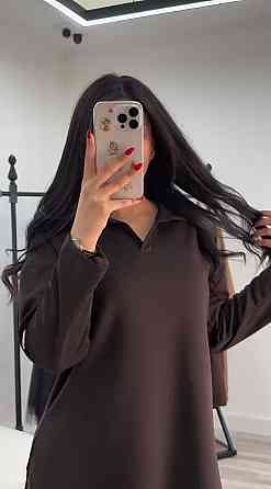 Жіночий стильний повсякденний костюм з V-вирізом двонитка Шоколад, 56/58 Одеса