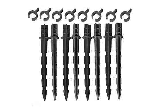 Комплект (кілочки 10 + кліпси 10 + дуги 5) для парника-теплиці, комплект для збирання парника з дуг Дніпро