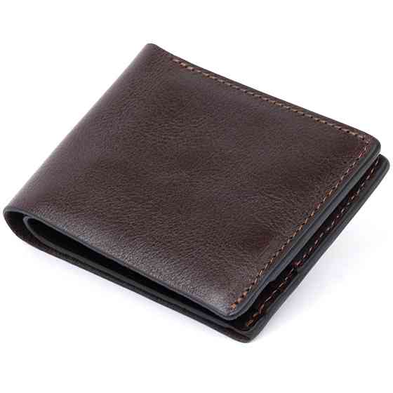 Строгое портмоне в гладкой коже на магнитах GRANDE PELLE 11307 Коричневое Киев