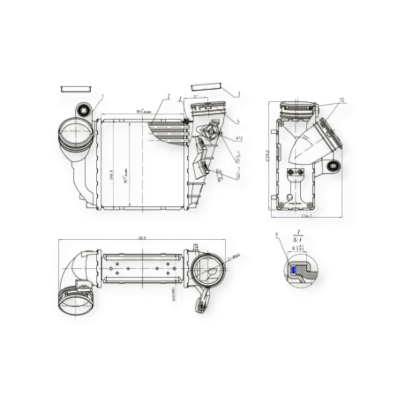 Радиатор Volken Golf, Bora, Skoda Octavia, Seat Leon 1.9TDI (00-10) интеркулера Мукачево - изображение 1