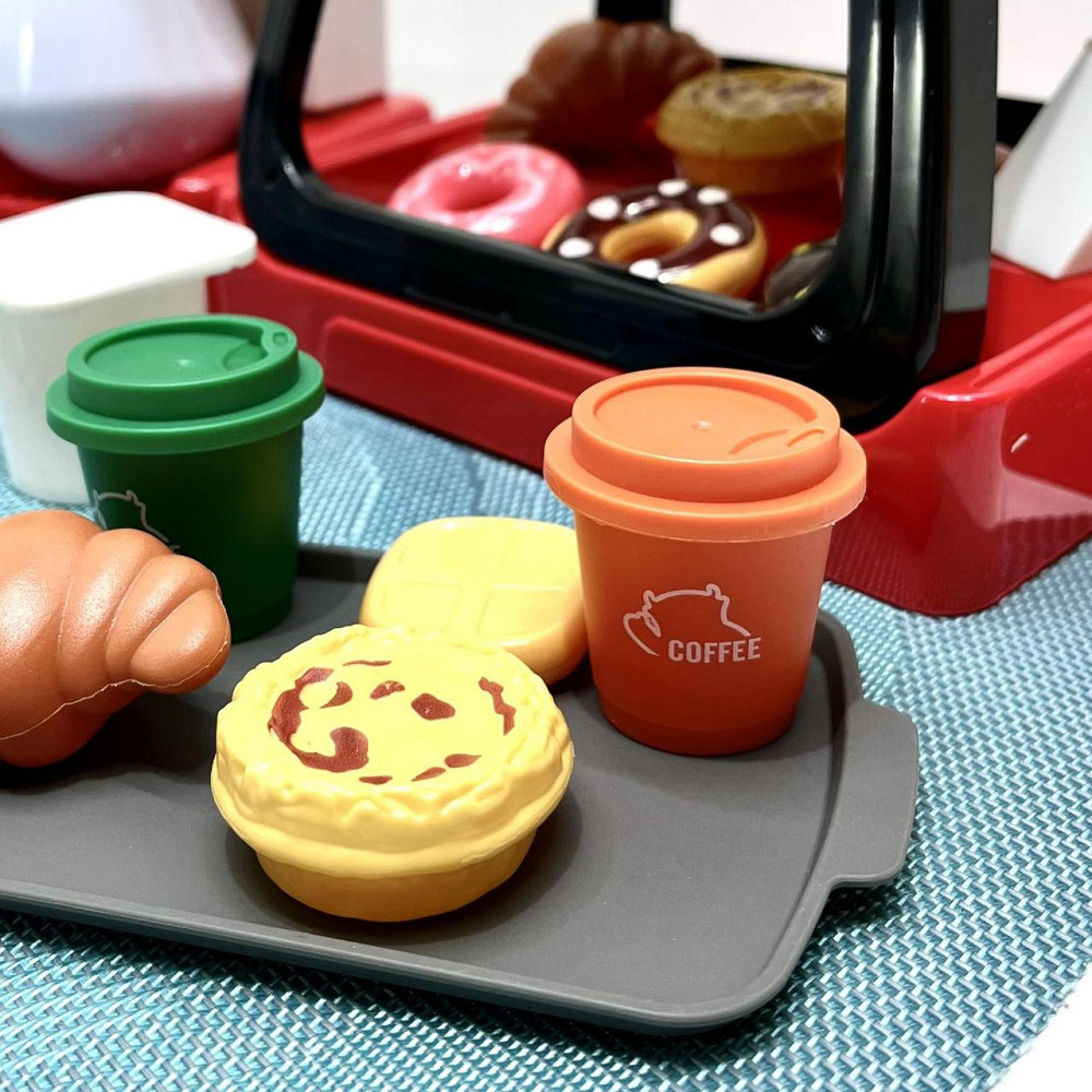 Ігровий набір магазин Кав'ярня звукові ефекти 41 деталь продукти термінал Чорно-червоний (668-142-143) Чернигов - изображение 3