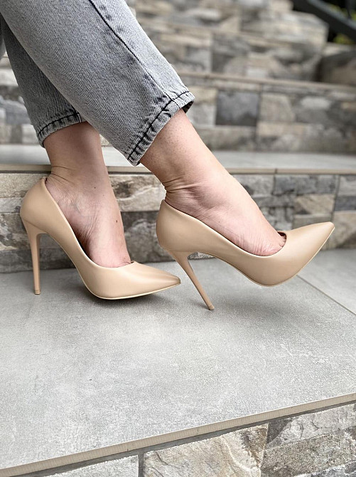 Туфлі жіночі YES MILE бежеві еко-шкіра висота каблука 11см 38р. 40р. (4502) Коломыя - изображение 5
