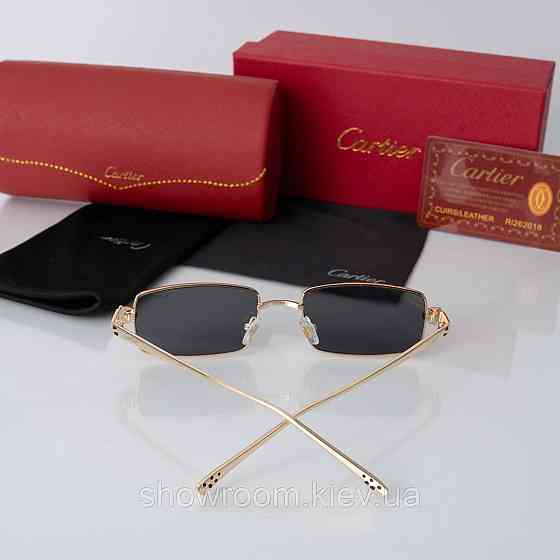Жіночі стильні сонцезахисні окуляри Cartier (62870) gold Київ