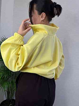 Жіночий стильний повсякденний костюм-двійка з мікровельвету Жовтий, 46/48 Одеса