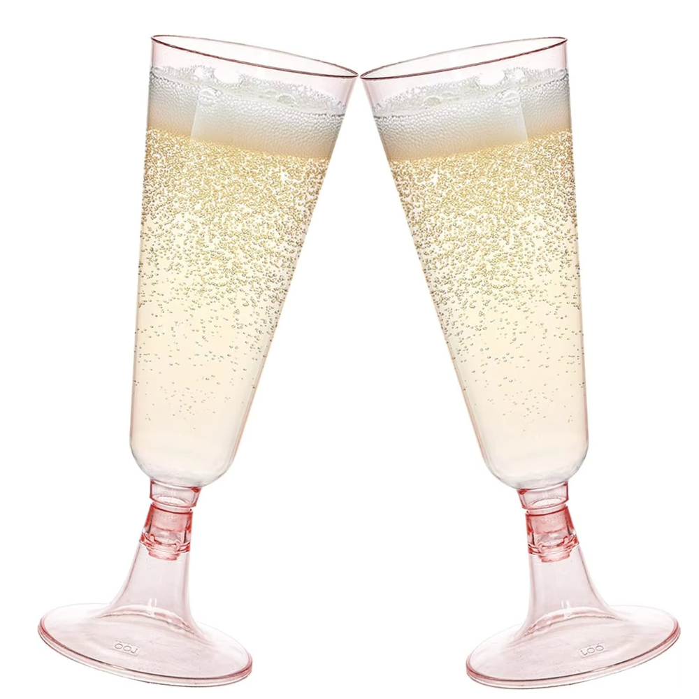 Набір келихів для шампанського 10 шт, пластикові, багаторазові для свят преміум класу, рожеве золото Кам'янець-Подільський - фото 2