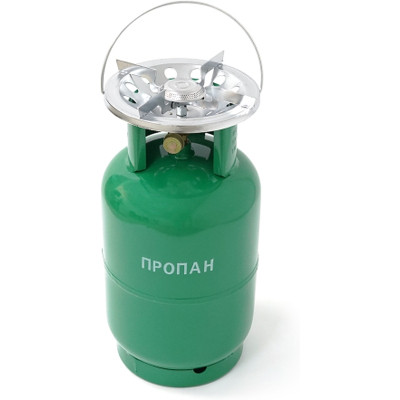 Бытовой газовый баллон Voltronic GL-12 5кг (12л) + пальник 20354 Green (GB/GL-12G) Винница - изображение 1