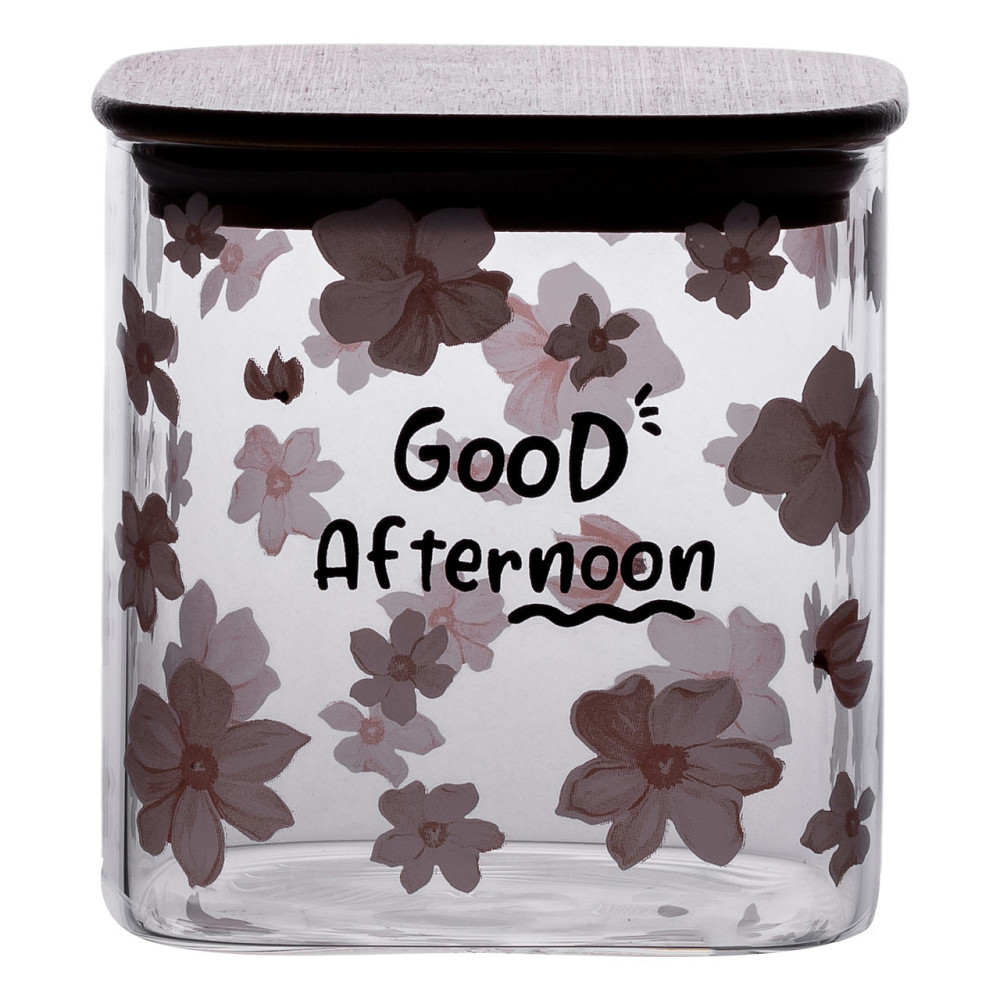 Банка для сипучих продуктів з бамбуковою кришкою 800 мл ємність для сипучих скло HP-34-25 Київ - фото 4