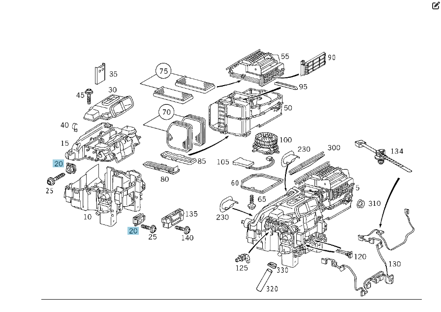 Mercedes-Benz  A2208201042 Привід заслінки пічки CL C215 S-class short W220 Maybach 57 S W240 S-class long V220 Maybach 62 S V240 Одеса - фото 1