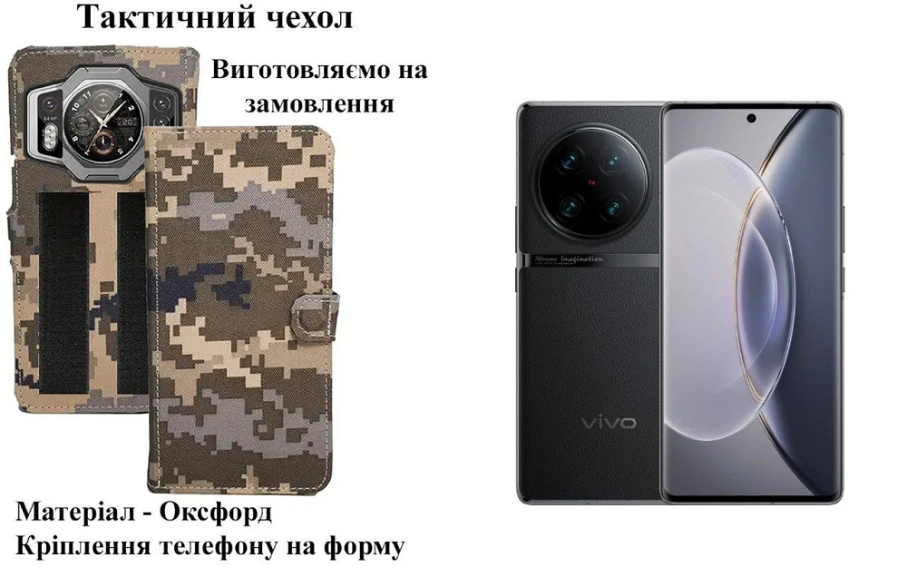 Тактический чехол для Samsung Galaxy Xcover 4s, XCover 5, крепится к снаряжению на липучке Киев - изображение 1