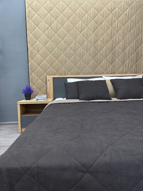 Покрывало стеганое Decorator Sparta Diamond ромб 220х240 см темно-серый (85-053) Киев - изображение 5