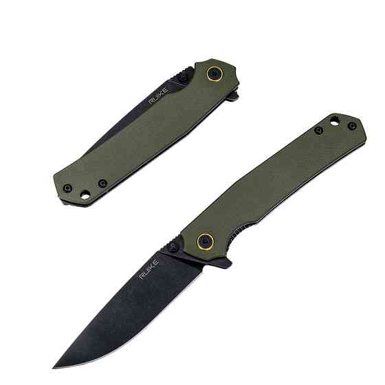 Ніж складаний туристичний Ruike P801-G, (8.6 см) 14C28N / G10 оливковий Киев