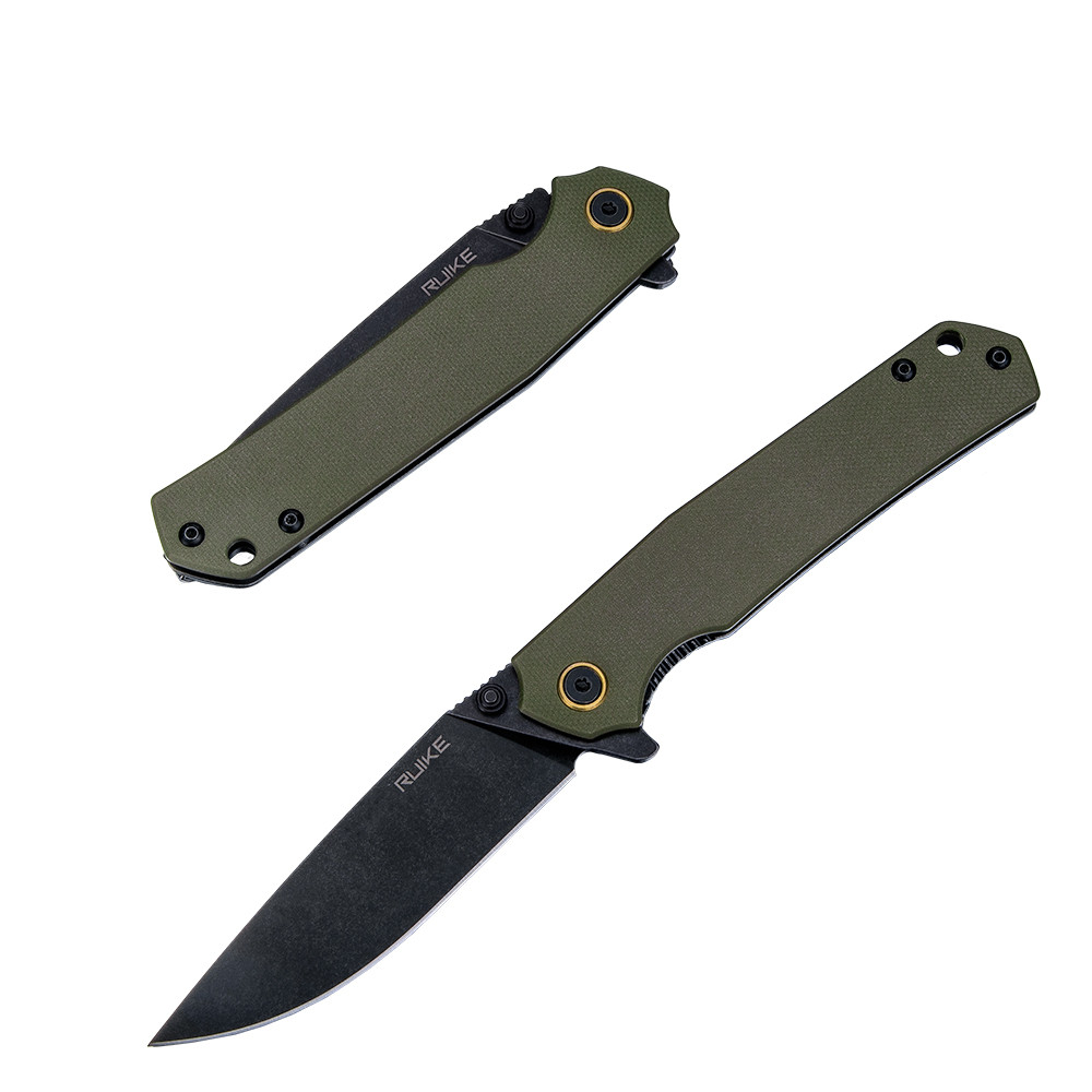Ніж складаний туристичний Ruike P801-G, (8.6 см) 14C28N / G10 оливковий Киев - изображение 2