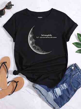 Футболка жіноча з принтом  48 Чорний 2664088800 Дніпро