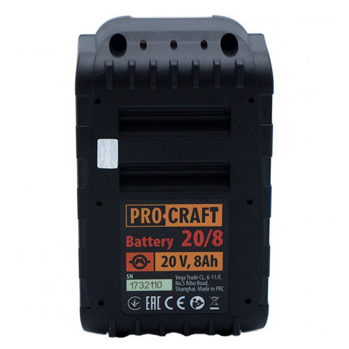 Акумулятор Procraft 20 В 8 А·год потужна Li-Ion батарея для електроінструментів, дрилів і шурупокрутів, акумулятор для інструменту Львів - фото 7