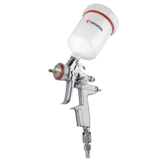 Краскопульт пневматический HVLP II, профессиональный, форсунка: 1,4 мм, верхний пластиковый бачок: 600 мл, 2 бар INTERTOOL PT-0100 Киев