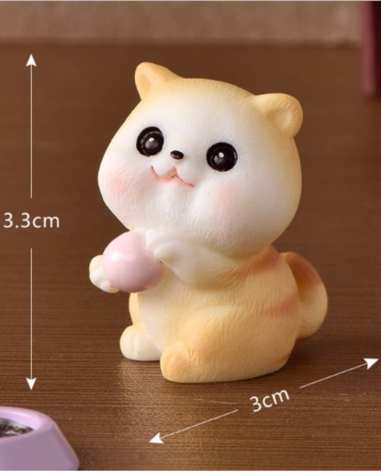 Миниатюрная фигурка Котик для флорариума, мини-сада 3.4 х 3.7 см Котик бежевий Одесса - изображение 1