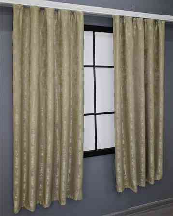 Комплект коротких штор VR-Textil Жаккард Sultan XO № 1284ш Золотистый 130х170 см 2 шт (35-0087) Киев