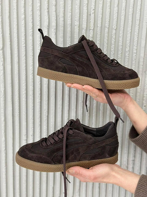 Olli Кроссовки женские OLLI шоколадные замша натуральная весна-осень размеры 36-41 (K-8-21413) Коломия - фото 5