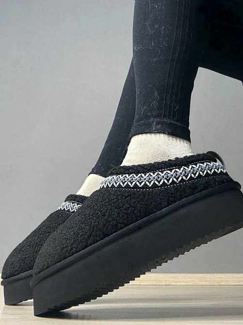 Угги женские Itts 1801-1 тапочки на платформе с мехом тедди черные, 39, 24,5 см Киев - изображение 3