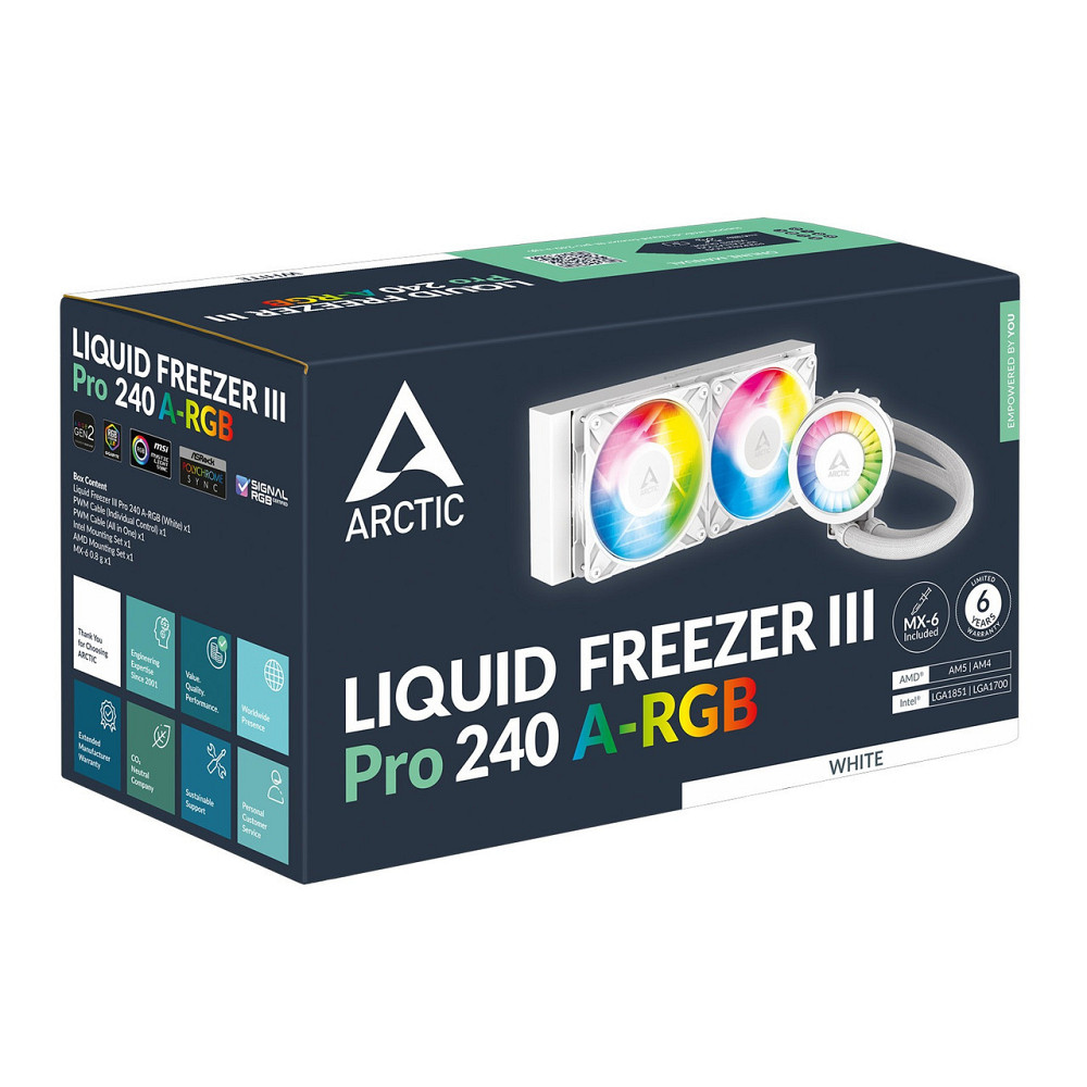 Система водяного охолодження Arctic Liquid Freezer III Pro 240 A-RGB White (ACFRE00186A) ( 18725 ) Харків - фото 4