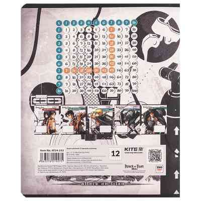 Тетрадь Kite Attack on Titan, 12 листов, клетка (AT24-232) Винница