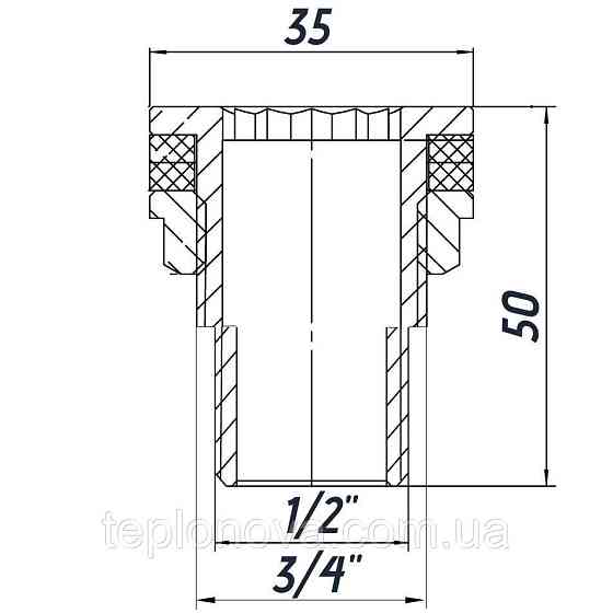 Врезка в бак 1/2″Н никелированным усиленным NO303R OPTIMUM Черновцы