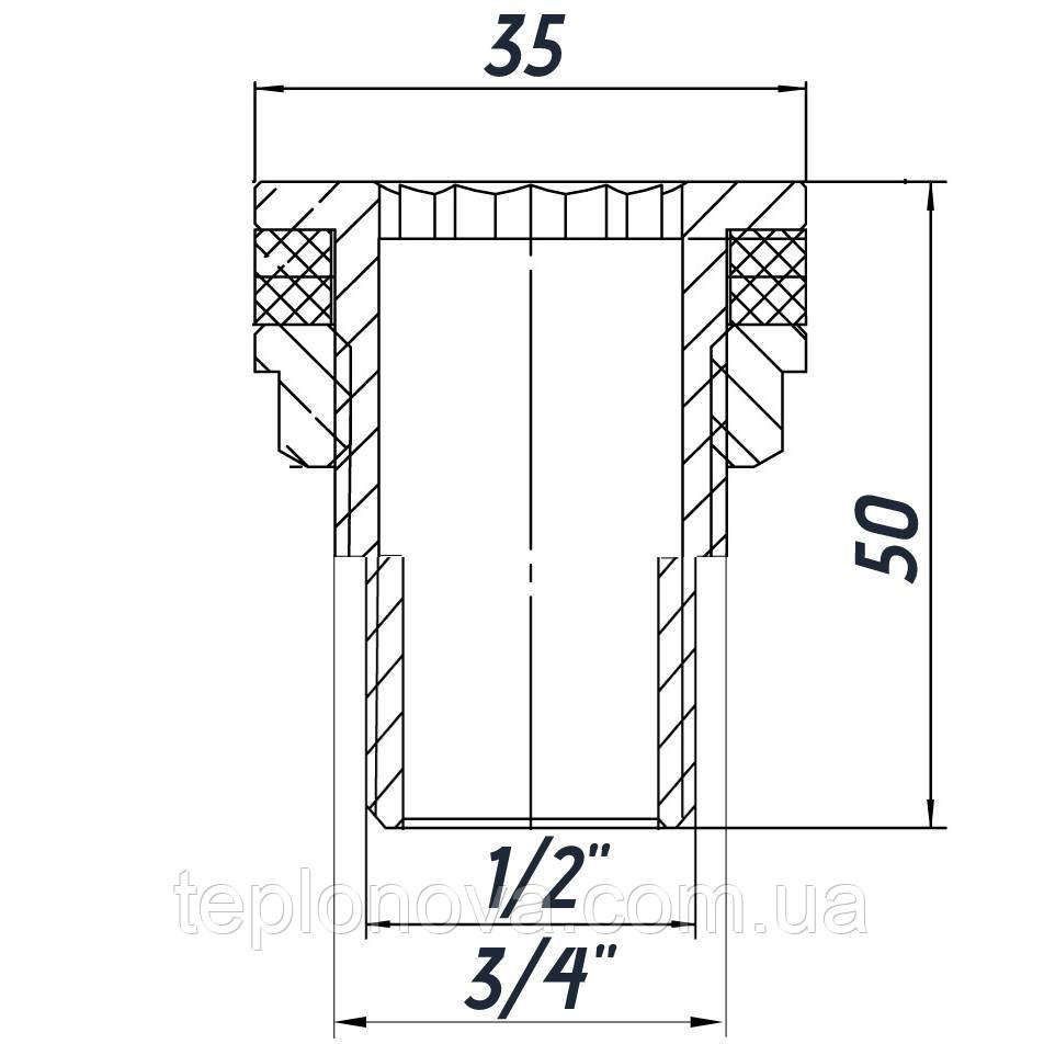 Врезка в бак 1/2″Н никелированным усиленным NO303R OPTIMUM Черновцы - изображение 4