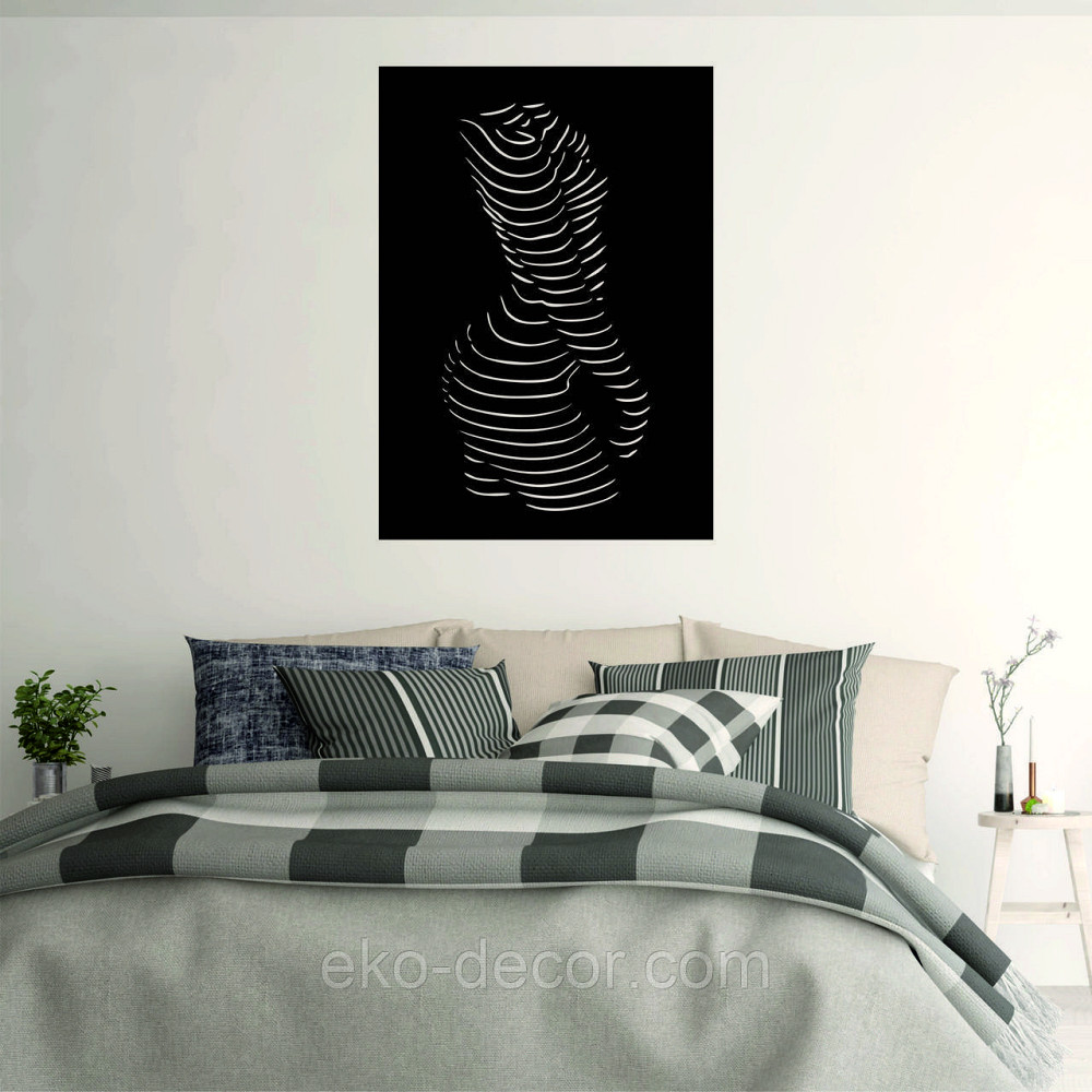 Декоративное настенное Панно «Силуэт женщины», Декор на стену 70*49 см, Черный Киев - изображение 6