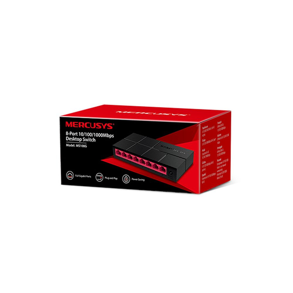 Комутатор на 8 портів MERCUSYS 10/100/1000/MS108G 8xGE некерований Київ - фото 2