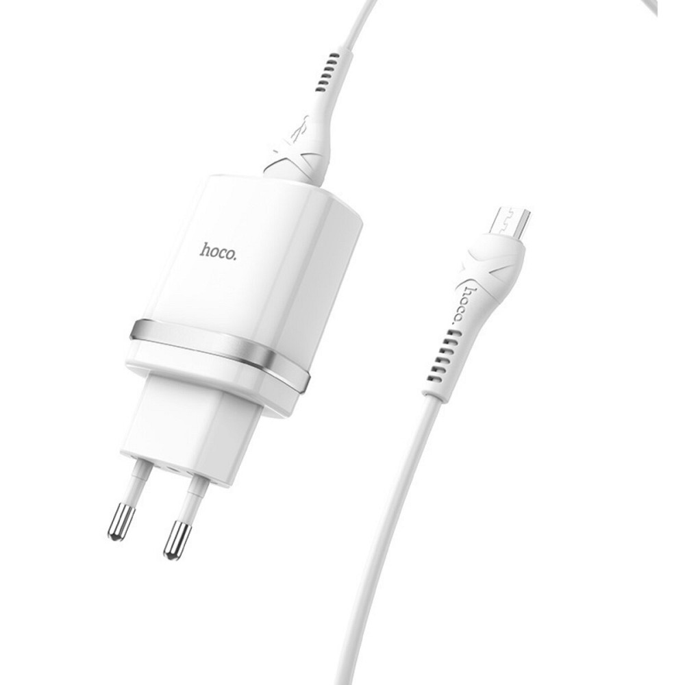 Мережевий зарядний пристрій HOCO C12Q Smart QC3.0 charger set(Micro) 18W White Київ - фото 3
