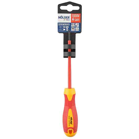 Викрутка Molder шліцева діелектрична VDE 1000В, SL3x100mm Київ