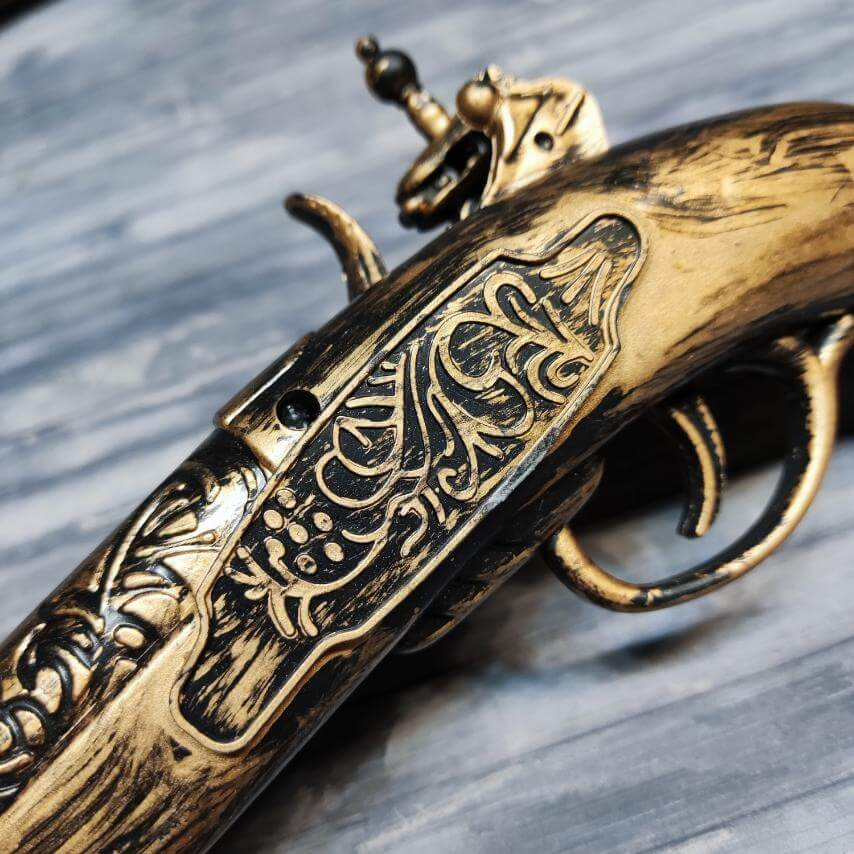 Пістоль Пірата зі звуком пострілу 30см, стара бронза, пластик Київ - фото 8