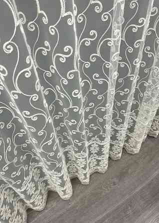 Тюль фатин с вышивкой Корд Цвет молочный 1854т Киев