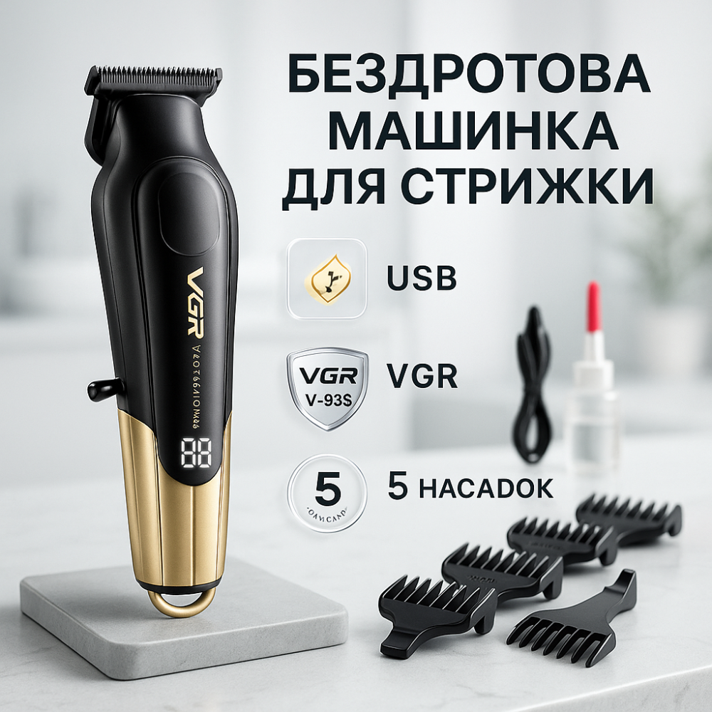 Машинка для стрижки волос хороша VGR, Мужской набор для стрижки волос беспроводной SA-13 Львов - изображение 19