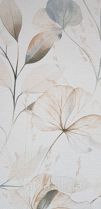 Обои виниловые на флизелине Rasch County Living метровые листья ветки прованс коричневые синие серые на белом Киев - изображение 3
