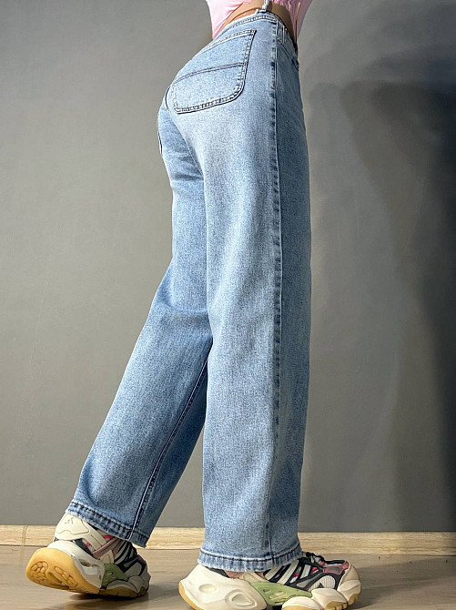 Джинси жіночі Dragon 8332 skater baggy jeans з ременем банани блакитні, блакитний, 28, 28, 81 см, 108 см Київ - фото 7