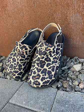 SEE SEVEN Босоніжки жіночі леопардові шкіряні SEE SEVEN 1614 літні на низькому ходу / Стильні б Коломыя